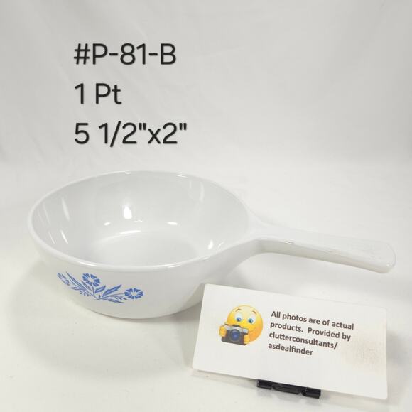 Corning Ware Blue Cornflower Bundle #P-1-B Casserole Dish w/Lid #P-81-B Saucepan - Picture 6 of 7
